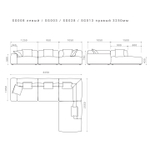 4-х местный нераскладной угловой диван SAGA 008/003/028/013