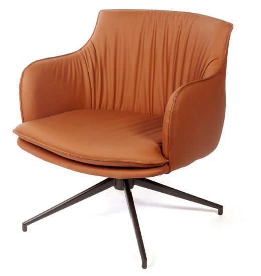 Лаунж кресло вращающееся Sofia экокожа цвет терракот