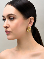 Серьги "Half ribbing" Gold