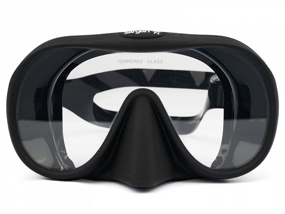 Набор маска+трубка в сумке Sargan Мастер-М черный/светло-бирюзовый