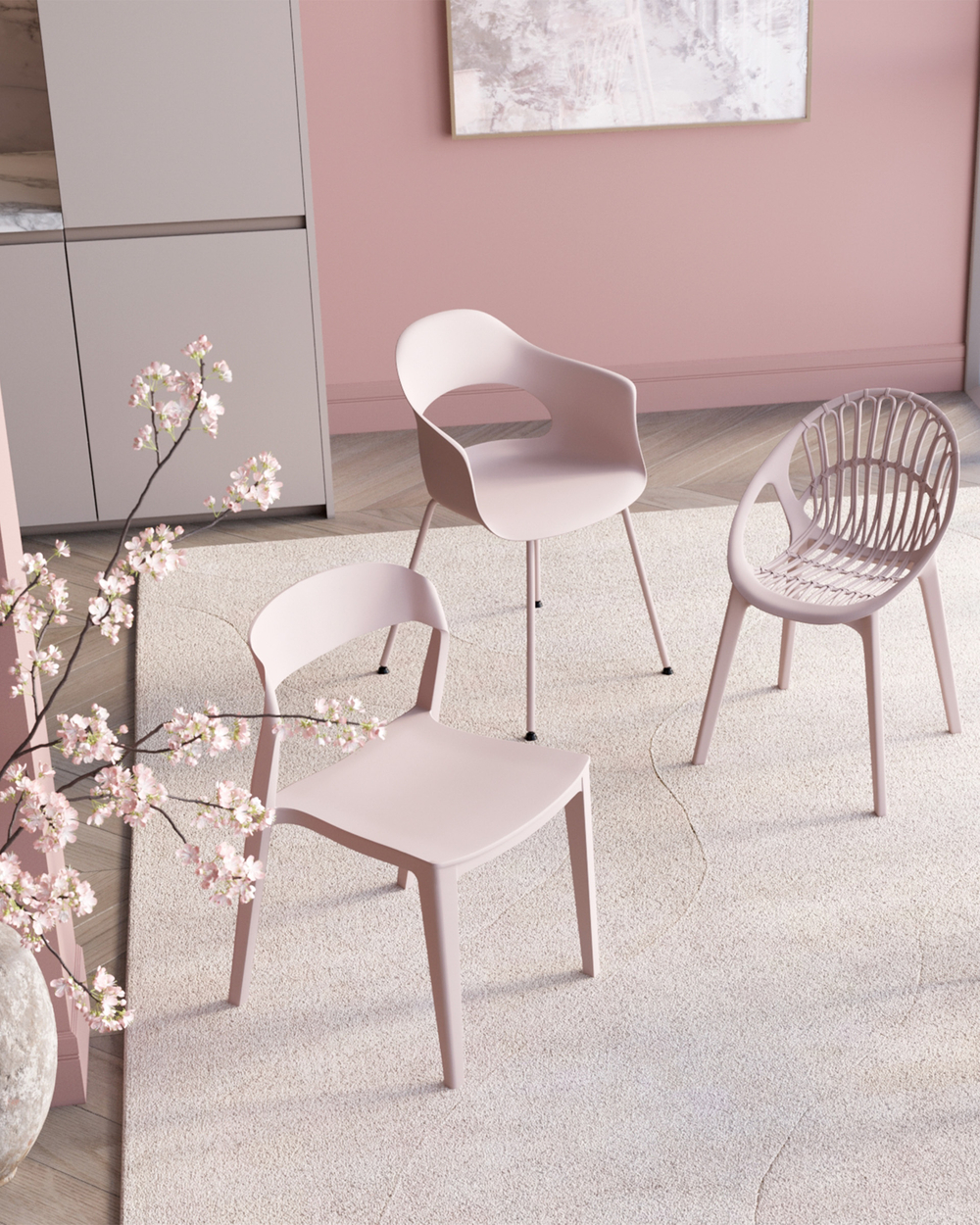Стул Lady пластик нежно-розовый