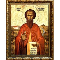 Иоанн Хозевит Преподобный. Икона на холсте.