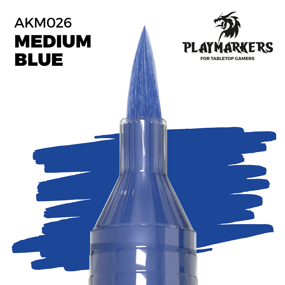 Акриловый маркер с кистью AK Playmarkers Medium Blue