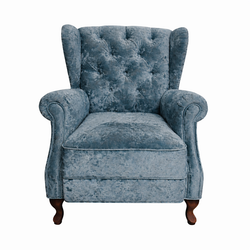 Кресло "Рафаэль Голубая дымка" с каретной стяжкой