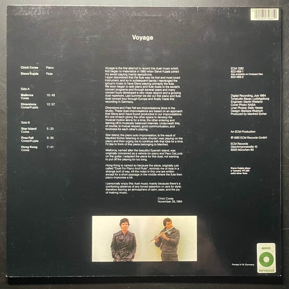 Chick Corea, Steve Kujala ‎– Voyage (Германия 1985г.) ECM