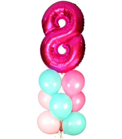 Букет "8 Марта" из 10 шаров