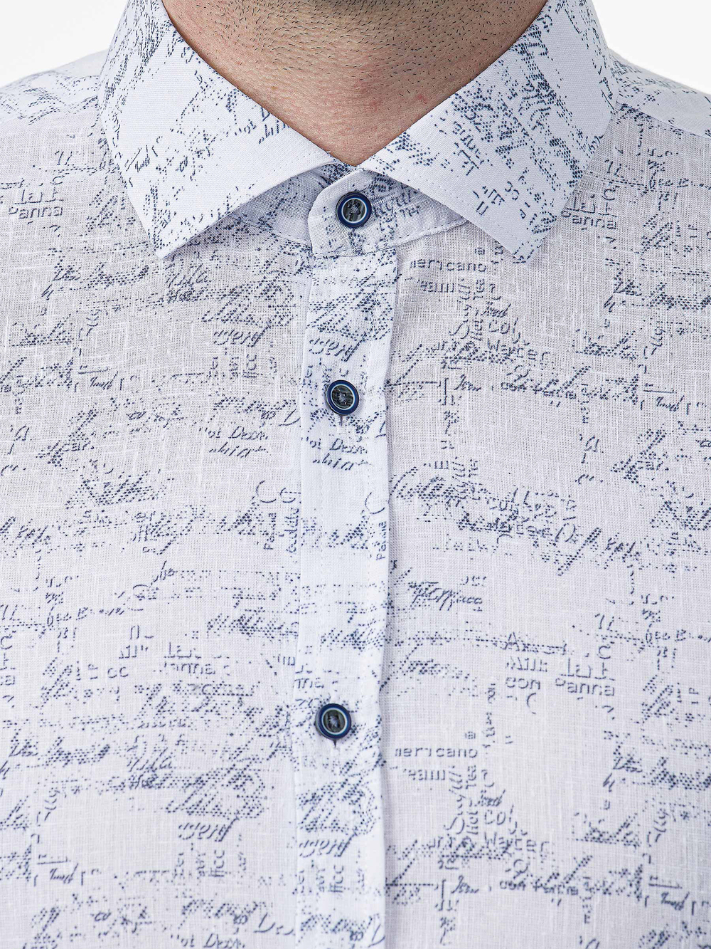 Сорочка мужская VESTER короткий рукав, газетный рисунок 76518 41