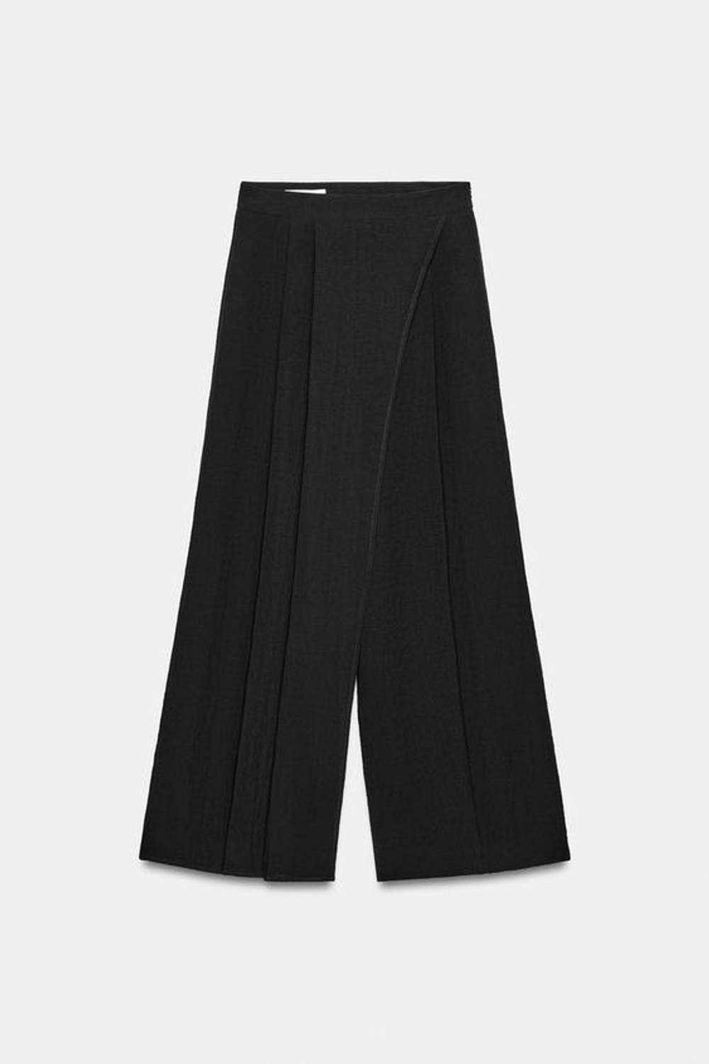 ZARA ШИРОКИЕ БРЮКИ-ПАРЕО, ЧЕРНЫЙ