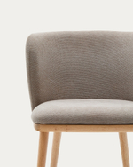 Ciselia Стул из коричневой синели и натурального массива ясеня