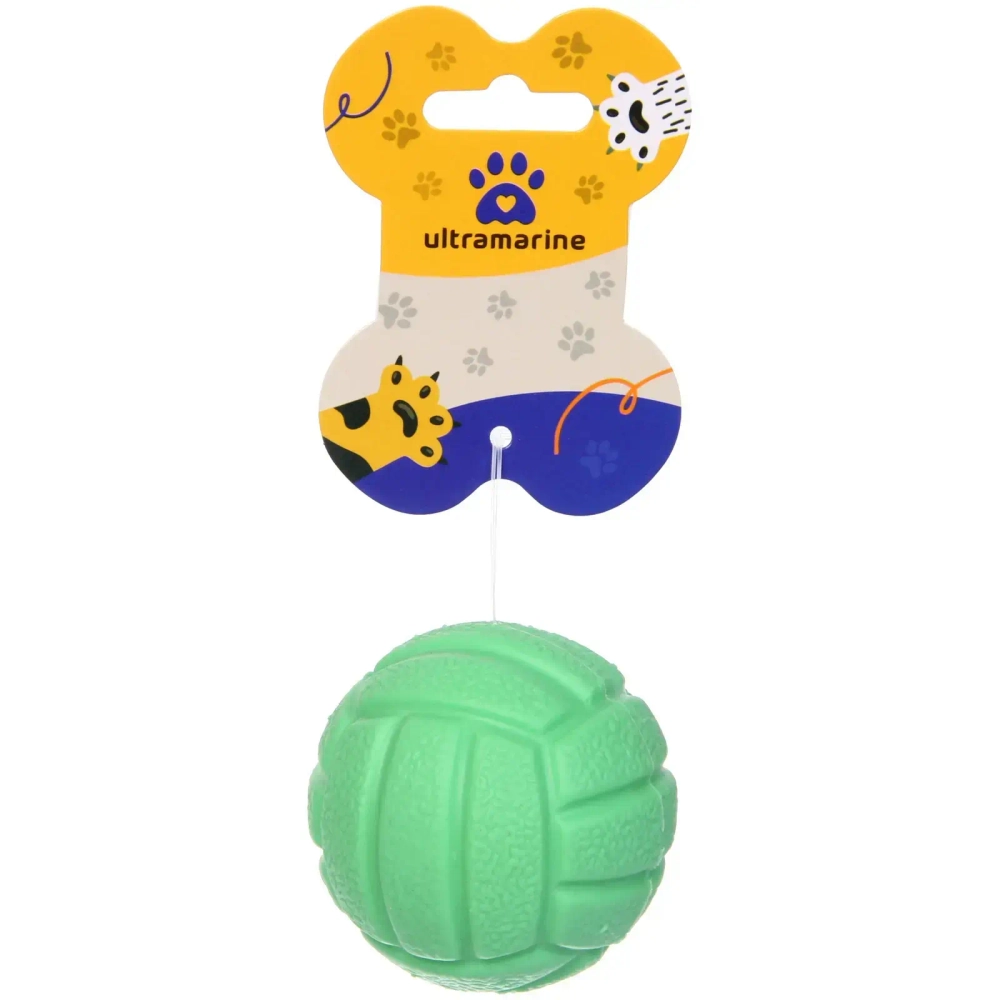 Игрушка - мячик для собак средних, мелких и крупных пород «ИГРУЛИК для Бро», цвет зеленый, d-6см (лейбл)