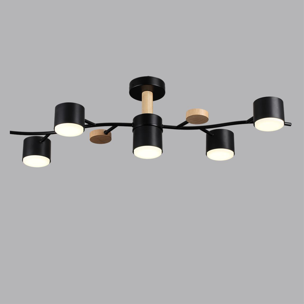 8194/5C COMFI LN26 335 черный, металл/дерево/пластик Потолочный светильник LED GX53 5*9W 220V CRYPTO