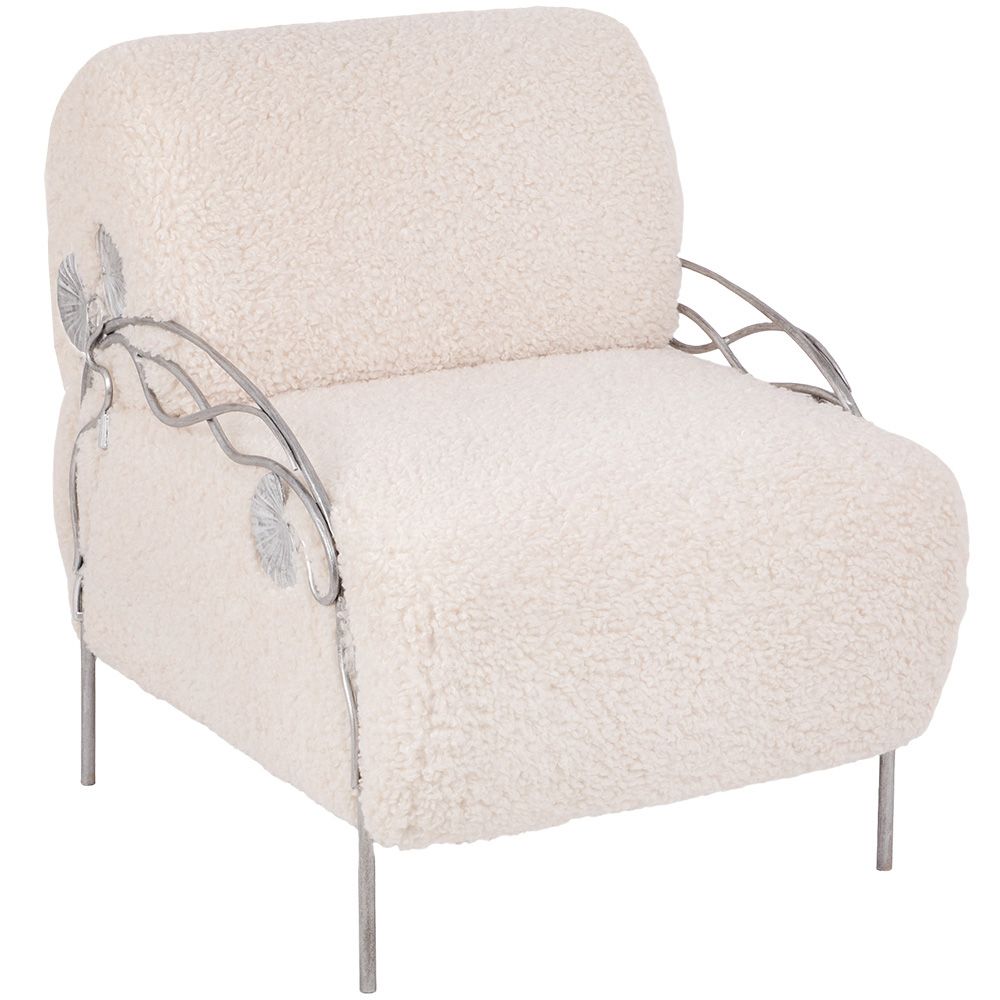 Кресло Нимфея Какао Античное Серебро