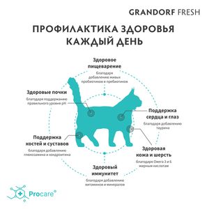Сухой корм GRANDORF Fresh Cat LARGE Lamb&Sweet Potato для крупных кошек из свежего мяса ягненка с бататом