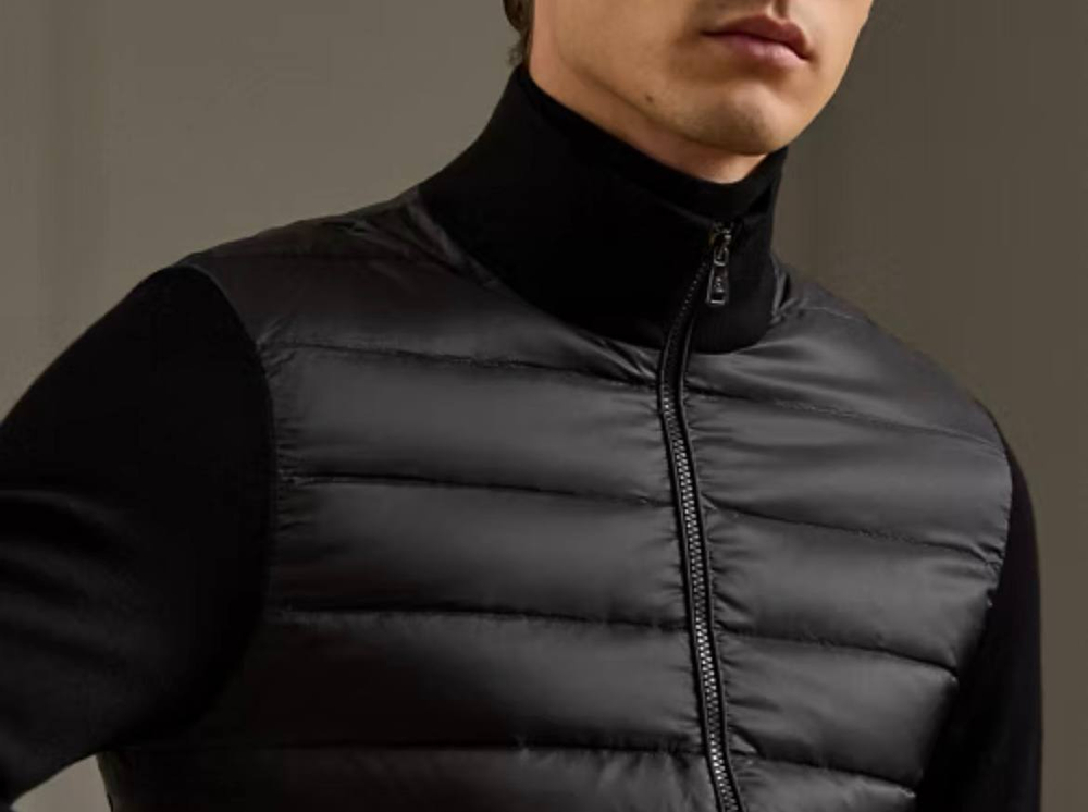 Ripstop-Panel Wool Full-Zip Sweater – мужской свитер с утеплёнными вставками от Ralph Lauren