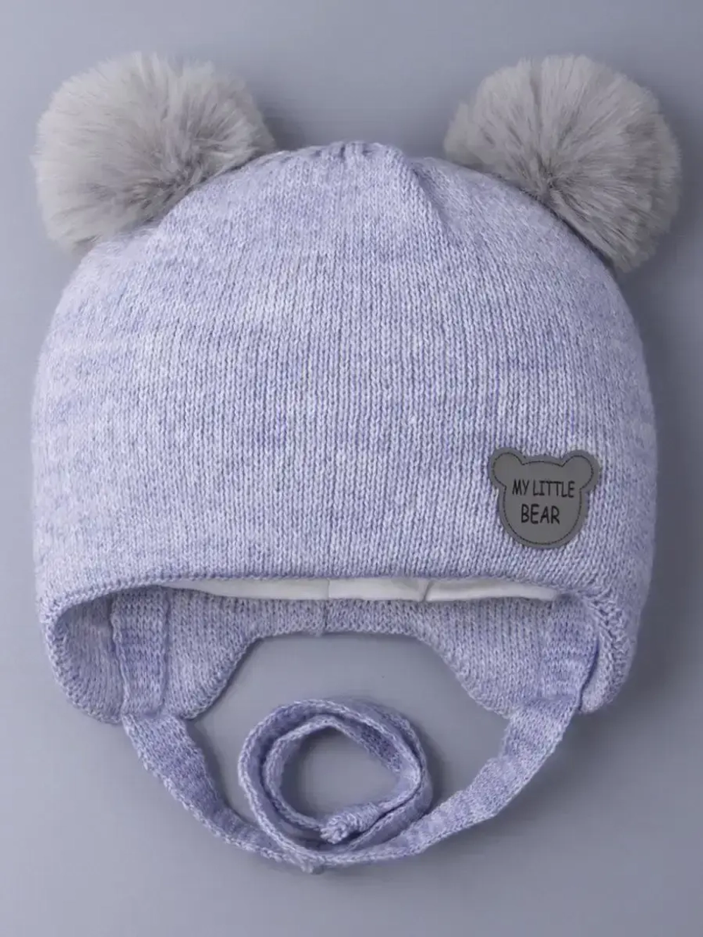 Шапка детская зимняя вязаная с ушками