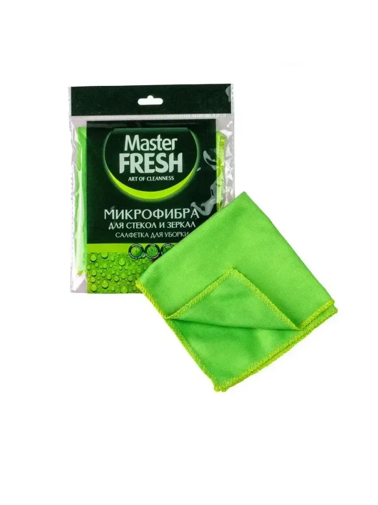 Master FRESH микрофибра для стекол и зеркал 1шт 30*30см Master FRESH микрофибра для стекол и зеркал 1шт 30*30см
