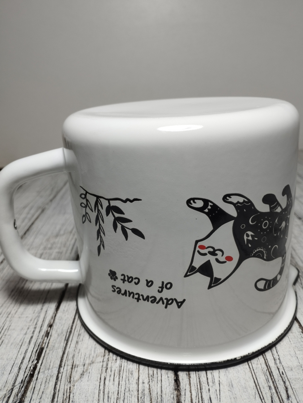 Кружка 1,4 л эмаль со сливом с рисунком Коты 0108/4