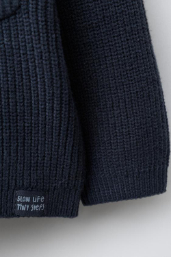 ZARA СВИТЕР ВЯЗАНЫЙ ЖЕМЧУЖНЫЙ КАРМАН, ТЕМНЫЙ АНТРАЦИТ