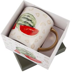 Кружка "Фруктовый сад.Арбуз" v=350мл (фарфор) (подарочная упаковка)