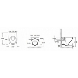 Унитаз c инсталляцией Jacob Delafon Struktura, сиденье тонкое микролифт, клавиша черная E21750RU-00