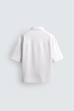 ZARA ПОЛО С МОЛНИЕЙ, БЕЛЫЙ