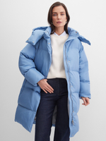 MIDI пуховик с объемным капюшоном, BLUE 🦋