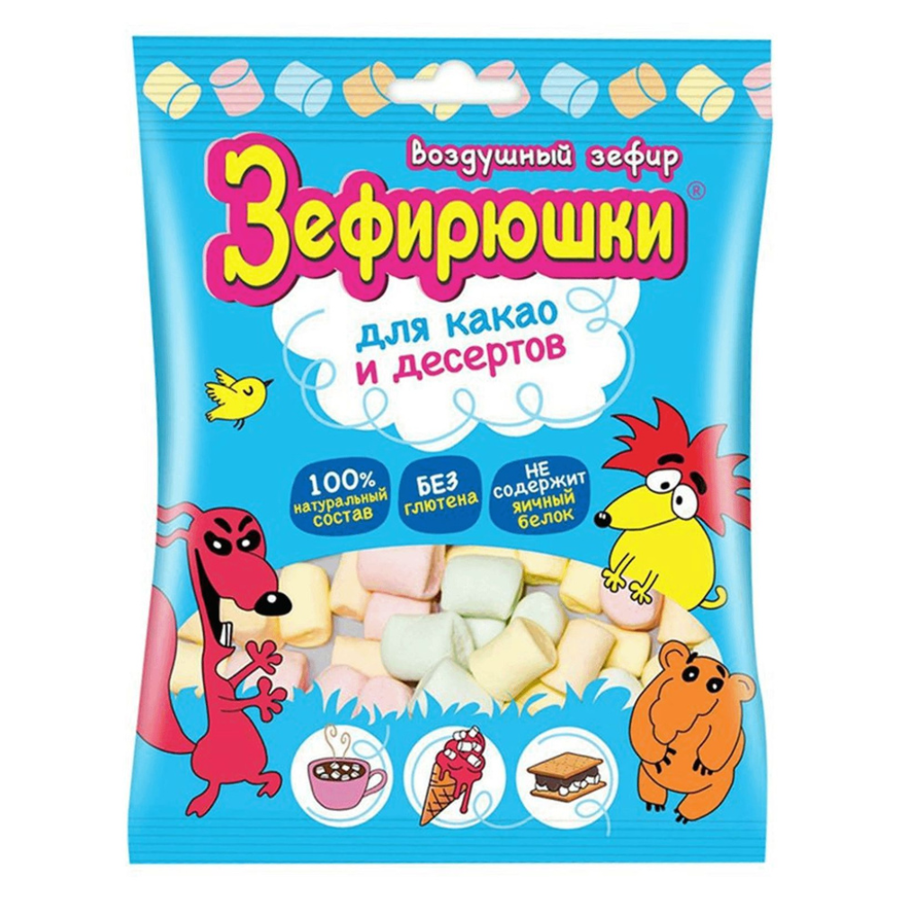 Воздушный зефир Зефирюшки Мини для десертов и какао 40 гр