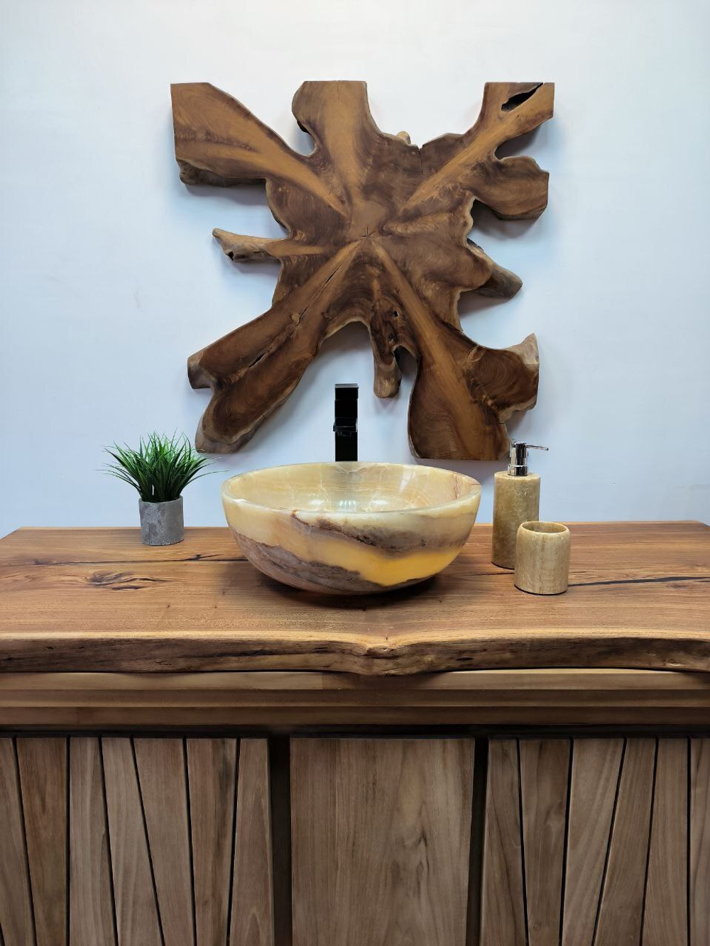 Раковина из оникса Bowl Yellow BO-65706 40*40*15 из натурального камня