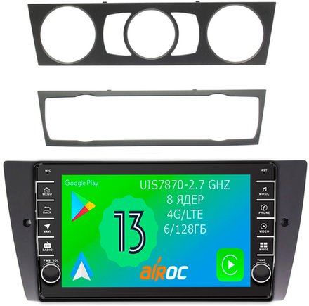 Магнитола для BMW 3-серии (E90) 2005-2012 (без штатного экрана) - Airoc AB-2742 (кнопки и крутилки), Android 13, TS20, 6/128Гб, SIM-слот, CarPlay