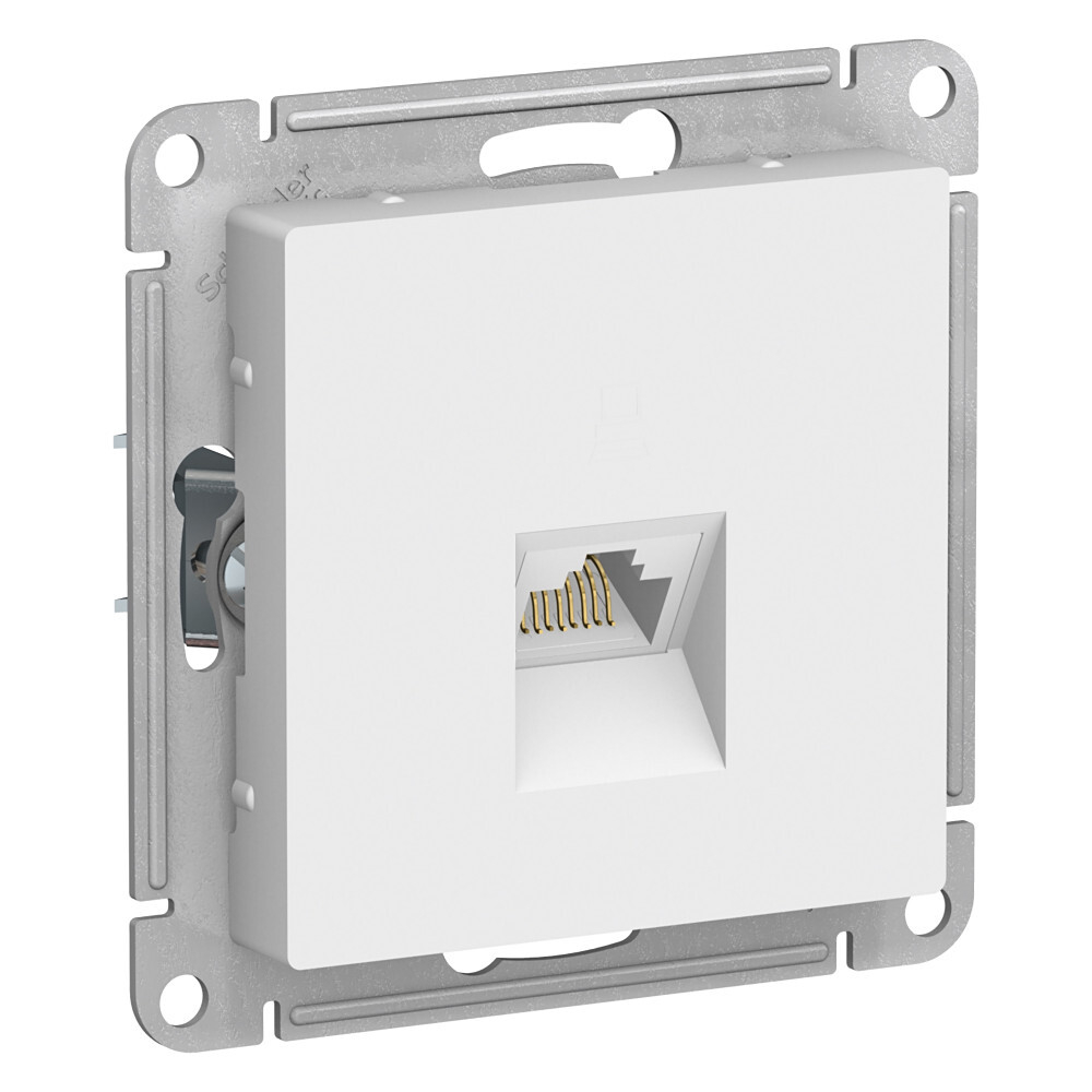 ATLASDESIGN РОЗЕТКА компьютерная RJ45, кат. 6A, механизм, БЕЛЫЙ ATN000186