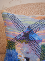 Декоративный гобеленовый чехол для интерьерной подушки Васильки 34*34