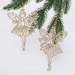 Подвески в блестках «Снежная фея» 14 см (набор 2шт), янтарь