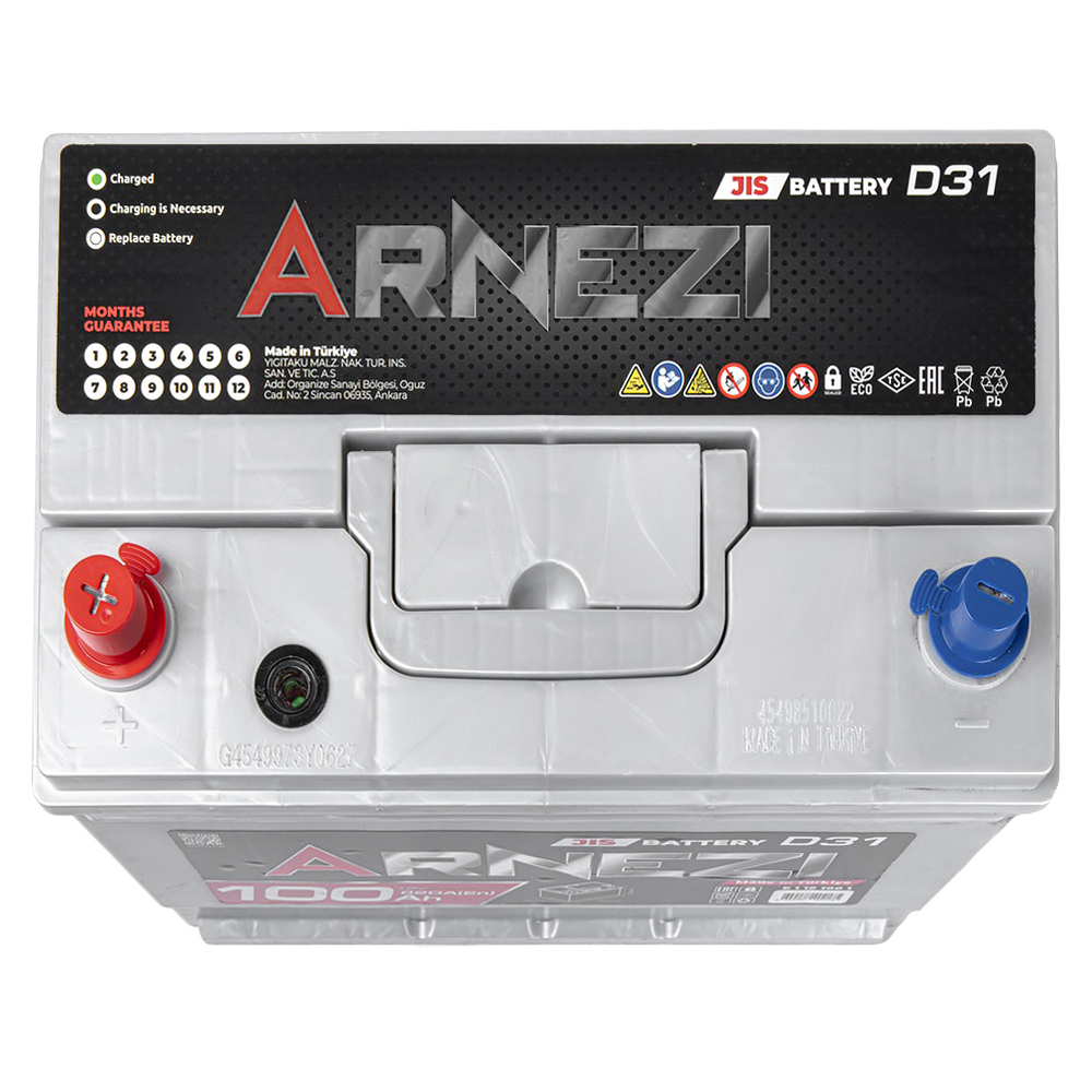 Аккумулятор ARNEZI JIS SMF 100 А/ч прямой L+ 306x176x225 D31 EN 820 А
