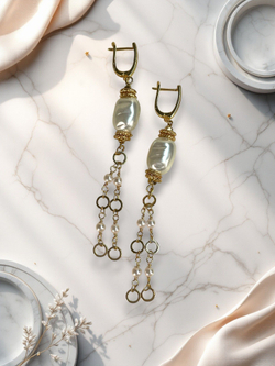 Серьги длинные с английским замком