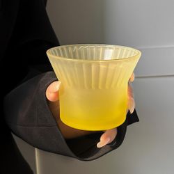 Чашка 210 мл кофейная без ручки желтая матовая Japanese Style Optical дерев. вставка Barista [1]