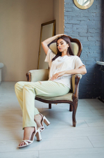 3754 Брюки женские (фисташковый)