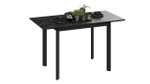 Стол кухонный обеденный раздвижной Черный муар/Керамика матовая черный мрамор 90(130)х65х75 см