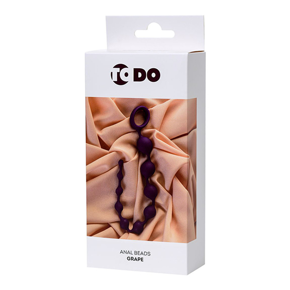 Фиолетовая силиконовая анальная цепочка 35см ToyFa ToDo Grape 356005