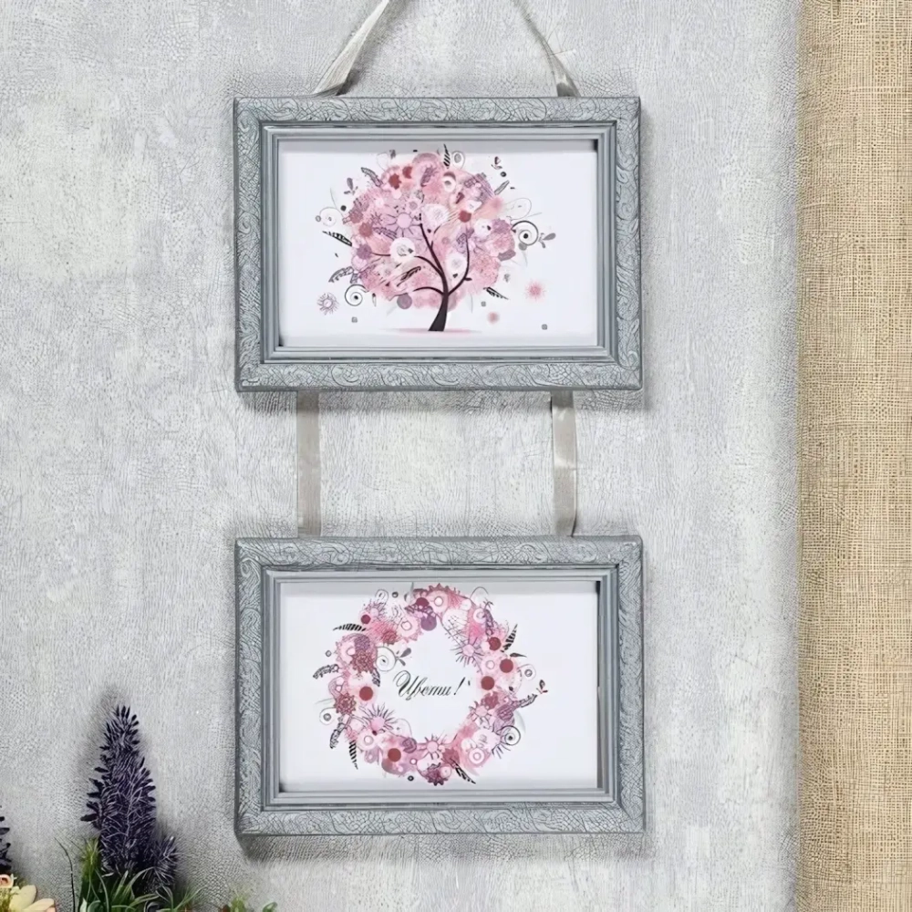 Фоторамка-коллаж 10*15см-2шт L-2 Серебро