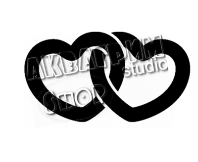 Трафарет для блеск тату "Два сердца