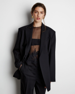 Жакет с дополнительными петлями из шерсти черный