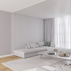 Панель стеновая реечная МДФ 3D Line Modern L01 Береза белая 2750 мм