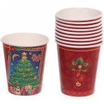 Стакан бумажный 0,2л в наборе 10 шт «Новогодняя открытка»