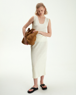 Топ на бретельках из итальянского льна