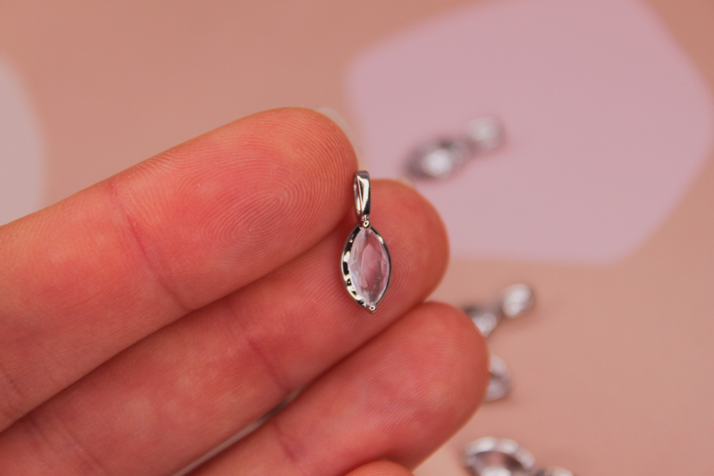 Подвеска кристалл капля 15х5 мм