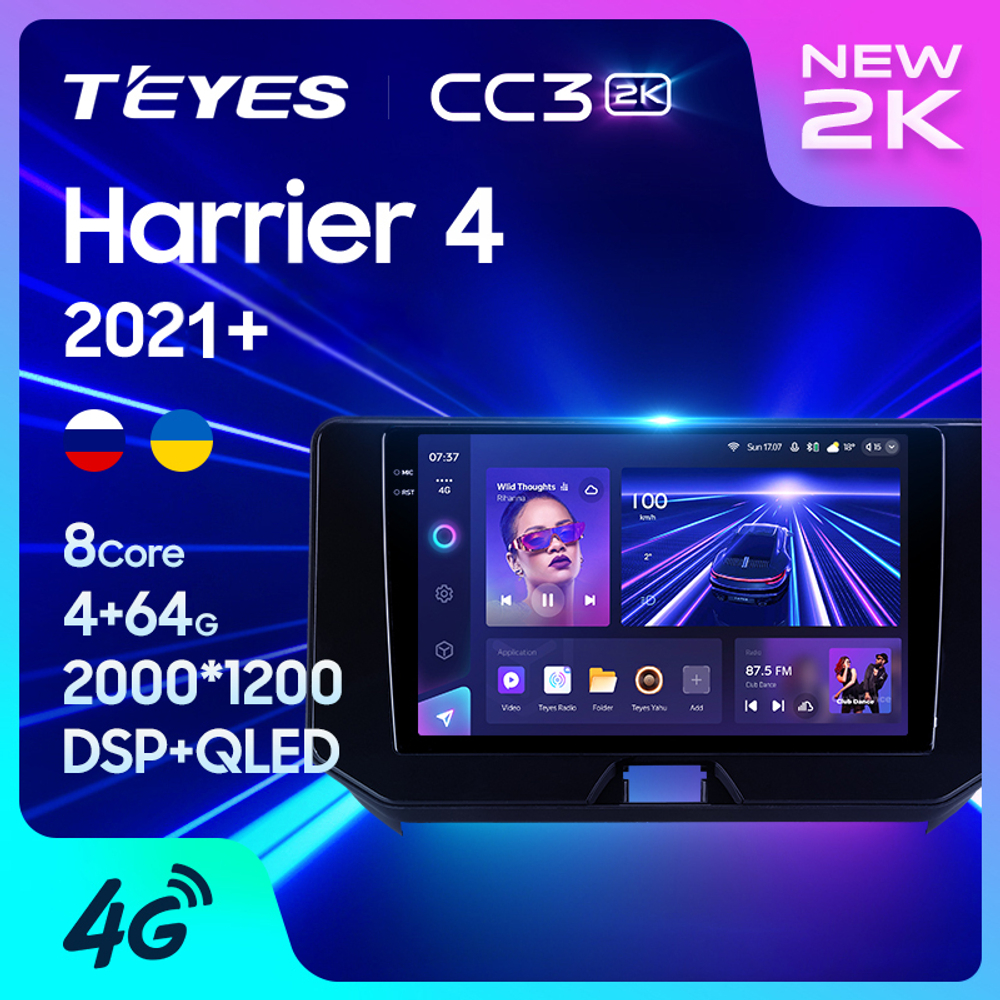 Teyes CC3 2K 10,2"для Toyota Harrier, Venza 2021+