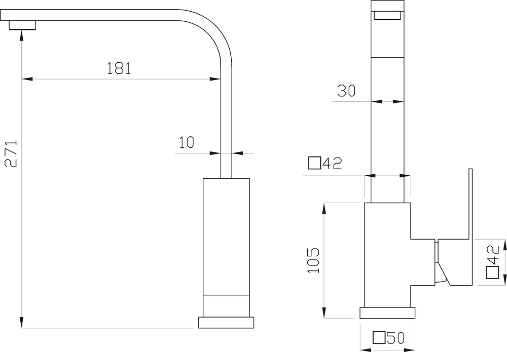 Смеситель для кухни Domaci Равенна DM-051122-GM вороненая сталь