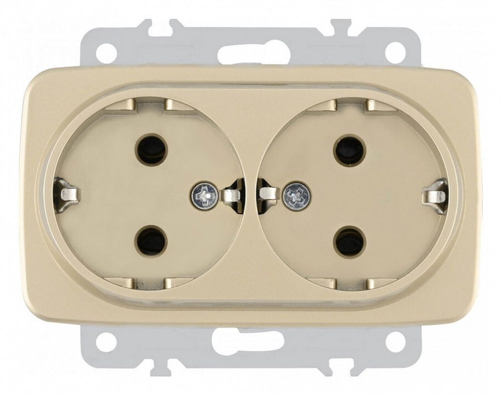 Розетка двойная с заземлением, без рамки Arte Milano am-205 205.40-2.shampan