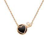 Колье «Сердечная тайна» из красного золота с ониксом