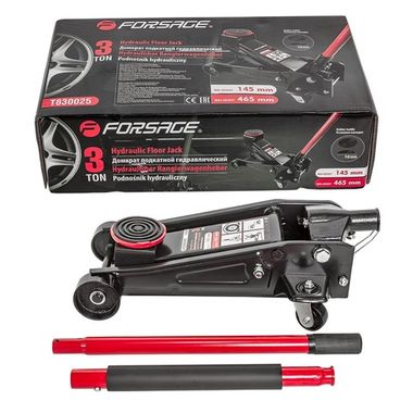Домкрат подкатной гидравлический 3 т (h min 145мм, h max 465мм)c резиновой накладкой Forsage F-T830025